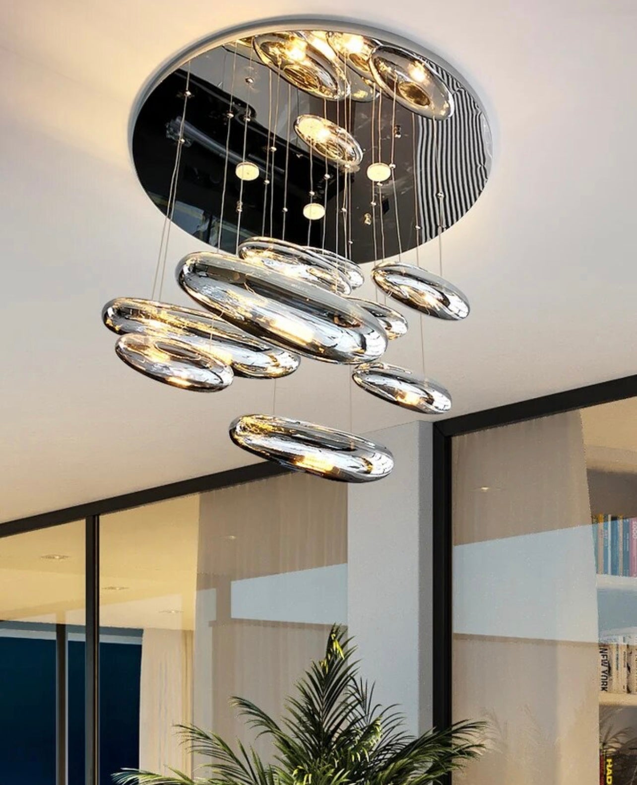 Chrome Cobblestone Chandelier