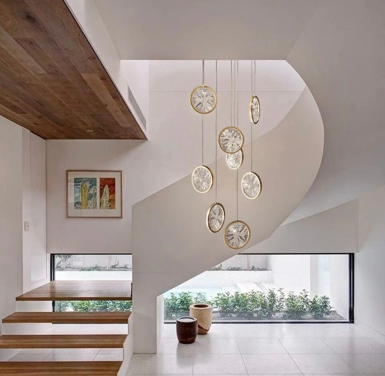 Circular Crystal Staircase Chandelier