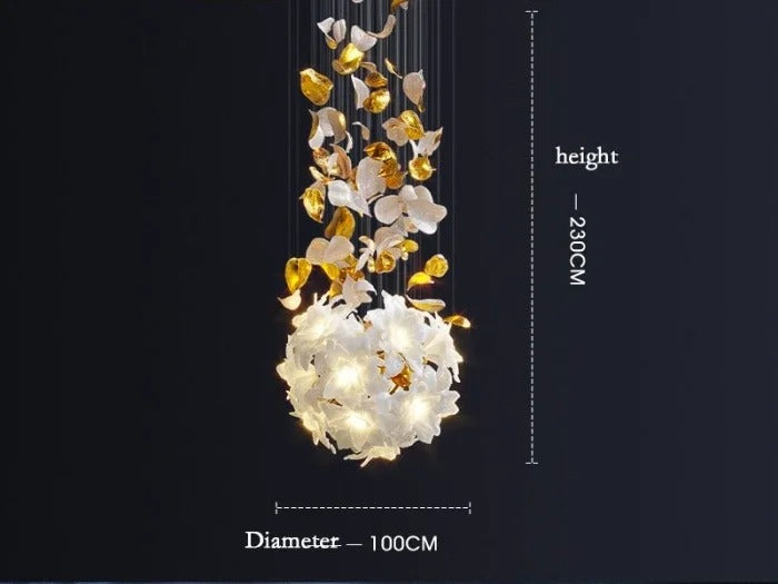 230cm Glass Flower LED Bespoke Chandelier