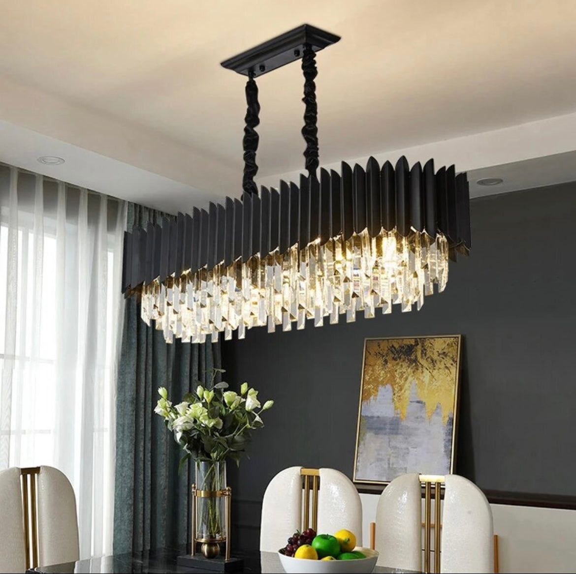 Black Modern Crystal Chandelier