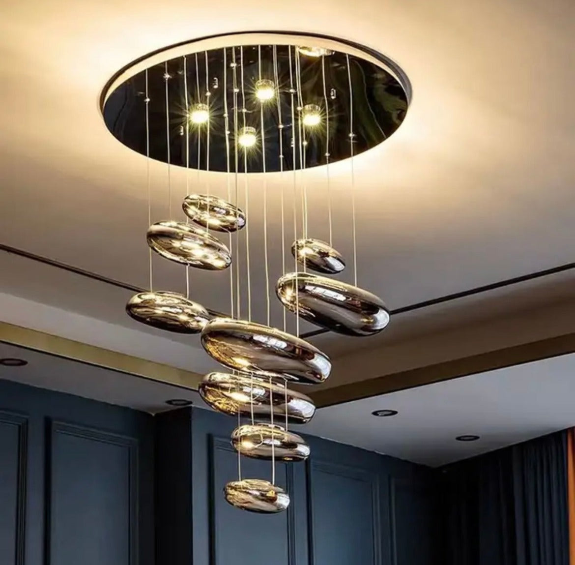 Chrome Cobblestone Chandelier