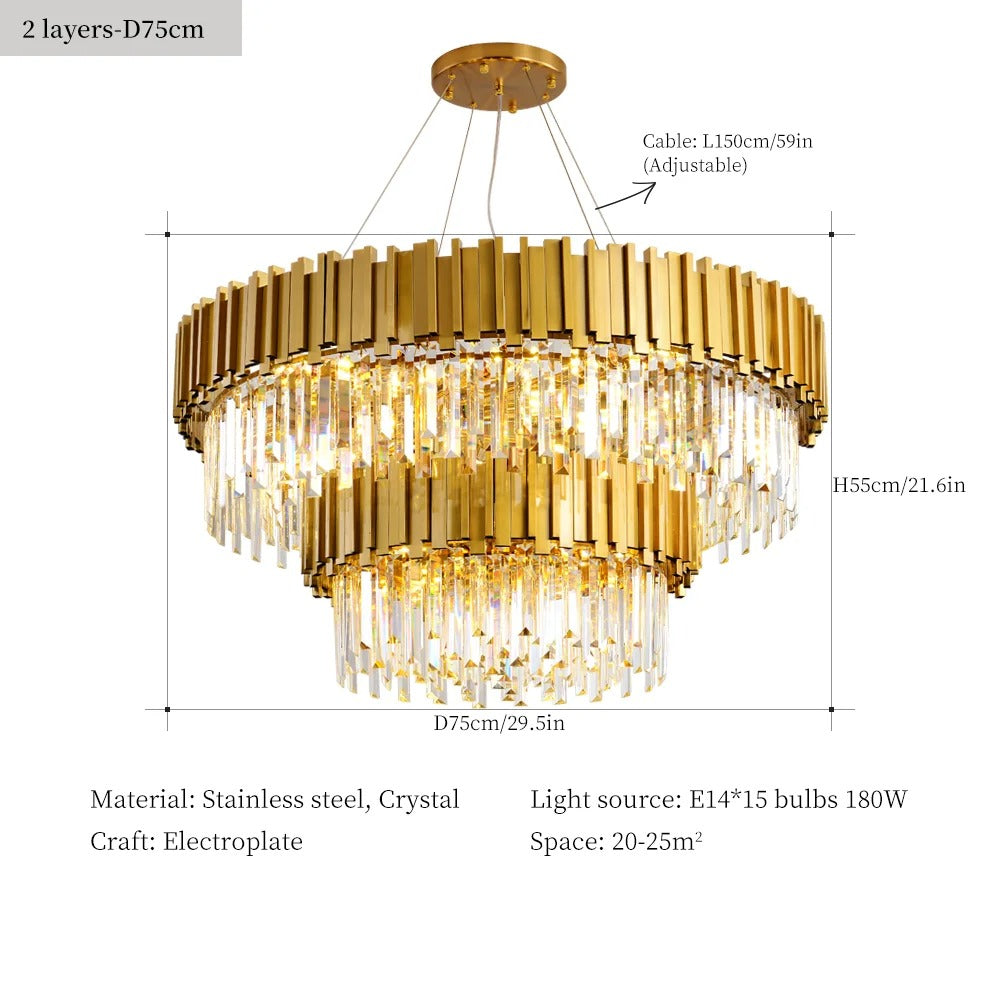 2 layered chandelier with gold