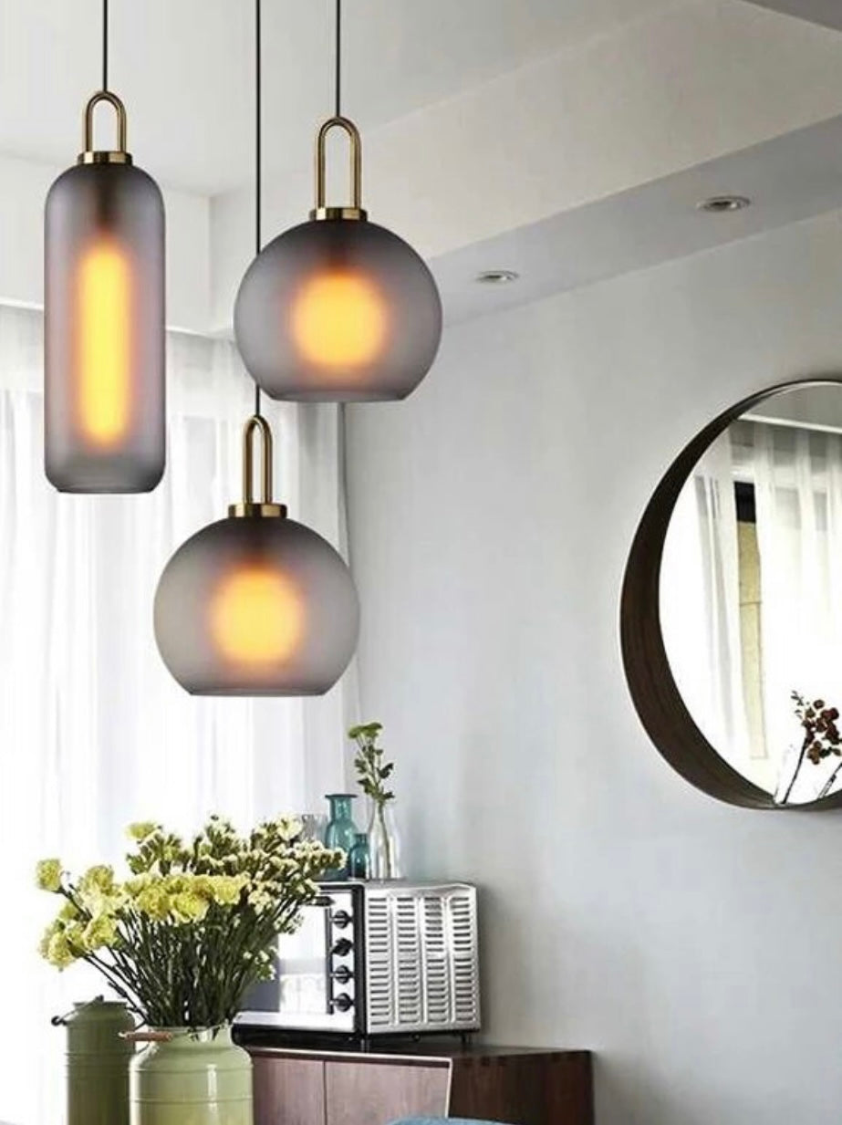 3 Cylindrical Luminere Pendant Lights