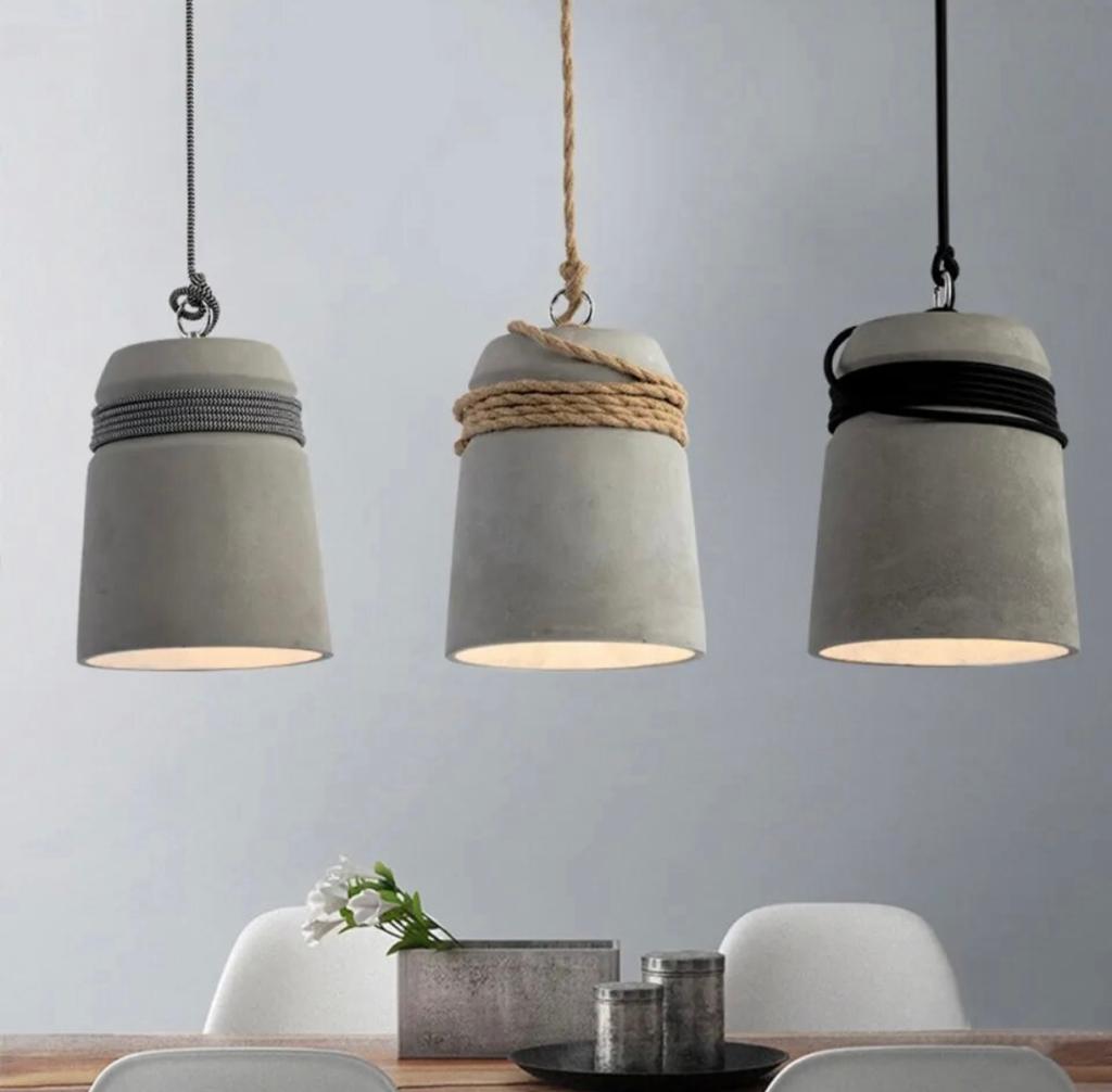 3 Nordic Cement Concrete Lamps