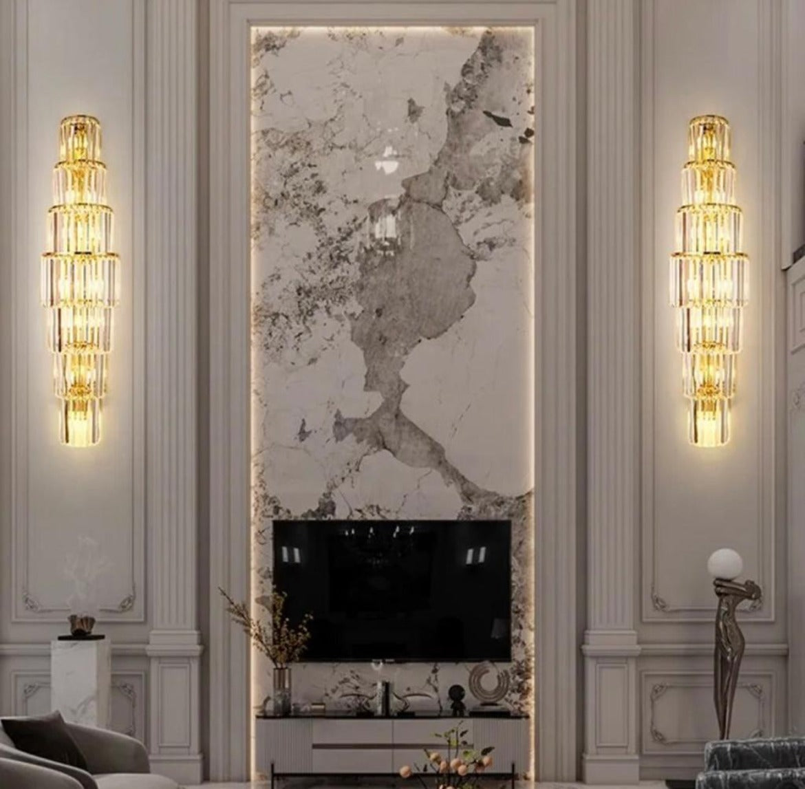 Luxury Large Crystal Wall Lamp