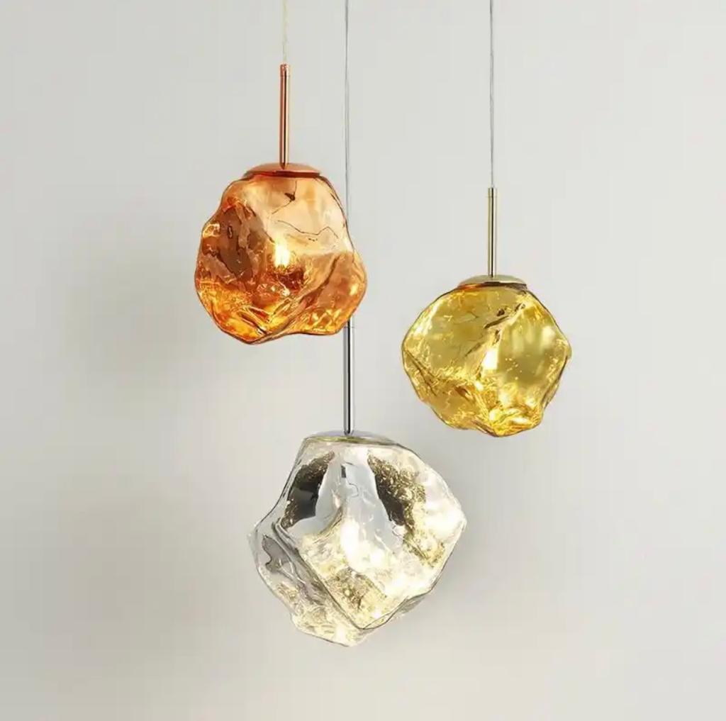 Modern Pendant Light Ice Glass Color