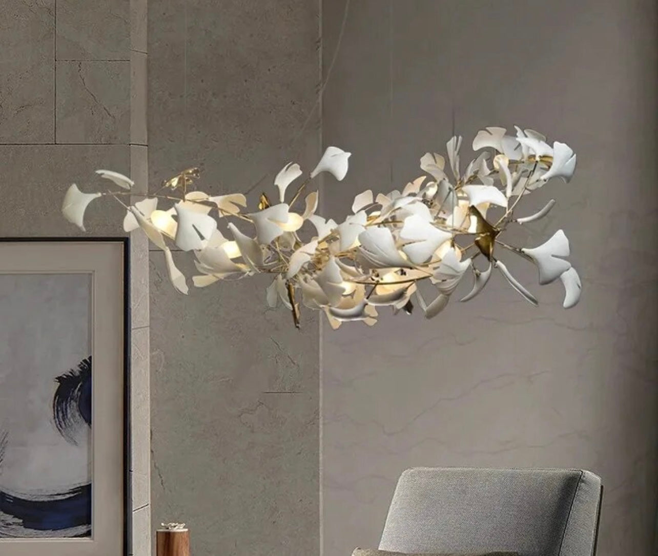 Ceramic Leaf Chandelier