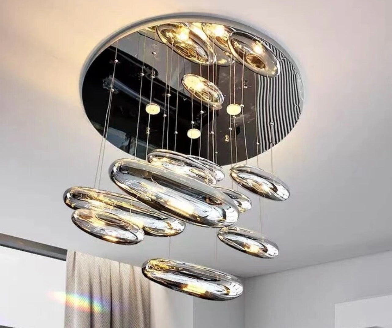 Chrome Cobblestone Chandelier