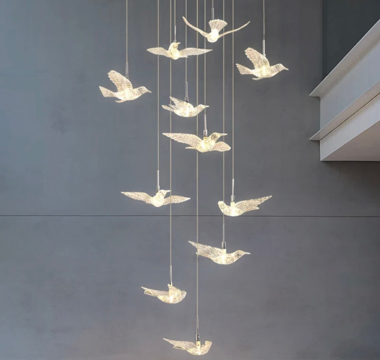 Bird Pendant Staircase Light Chandelier 