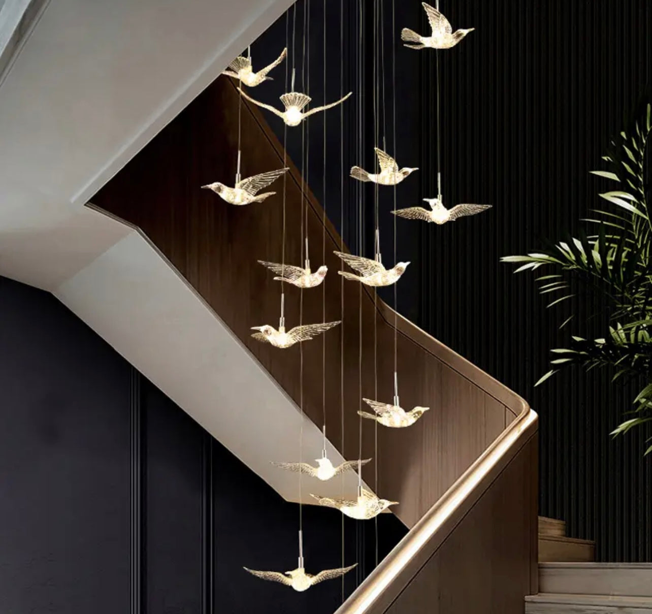 Luxury Hanging Bird Staircase Lighting 