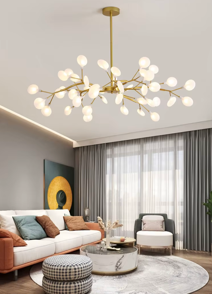 Pendant Gold Flower Chandelier 