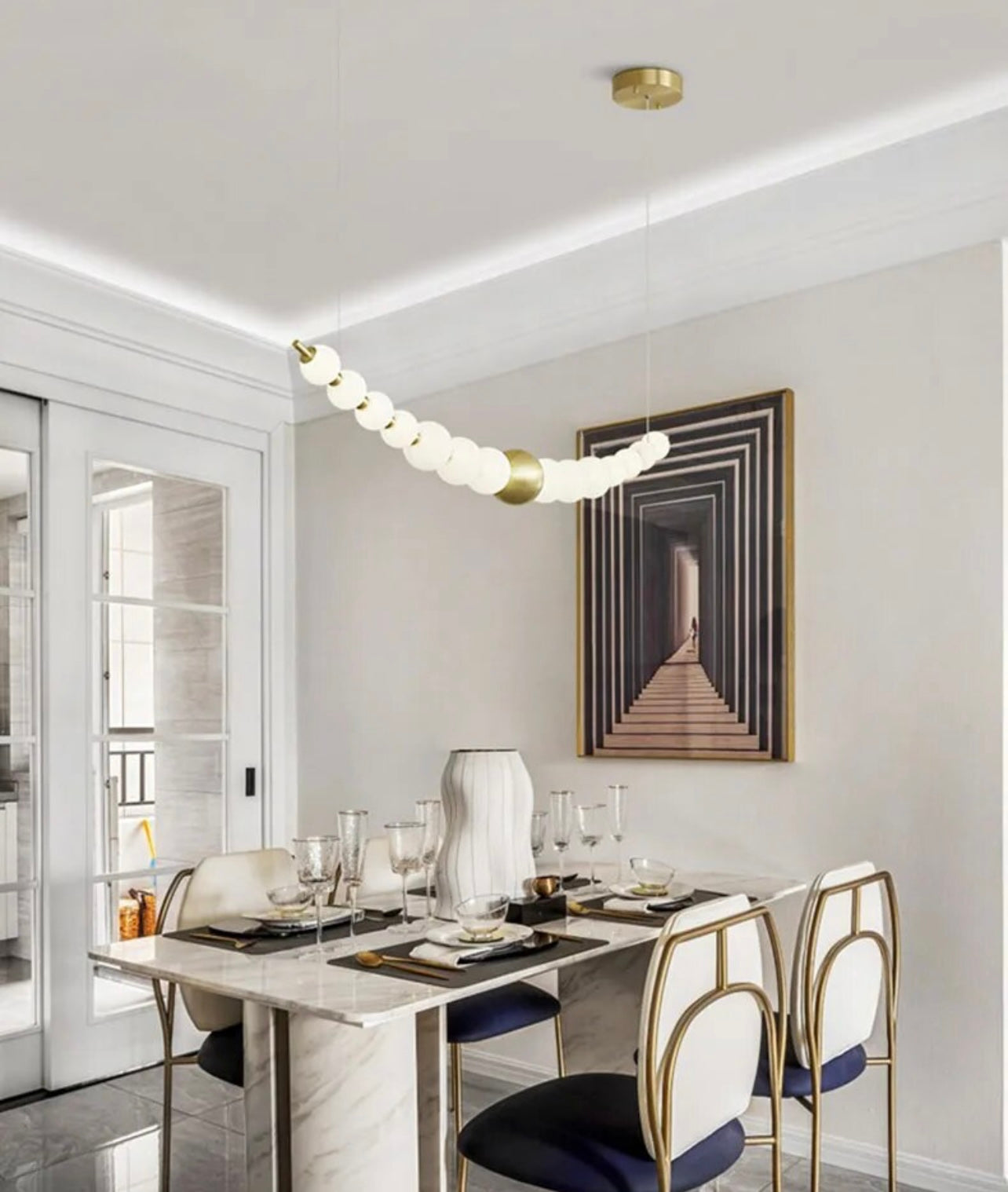 Brass Necklace Pendant Light