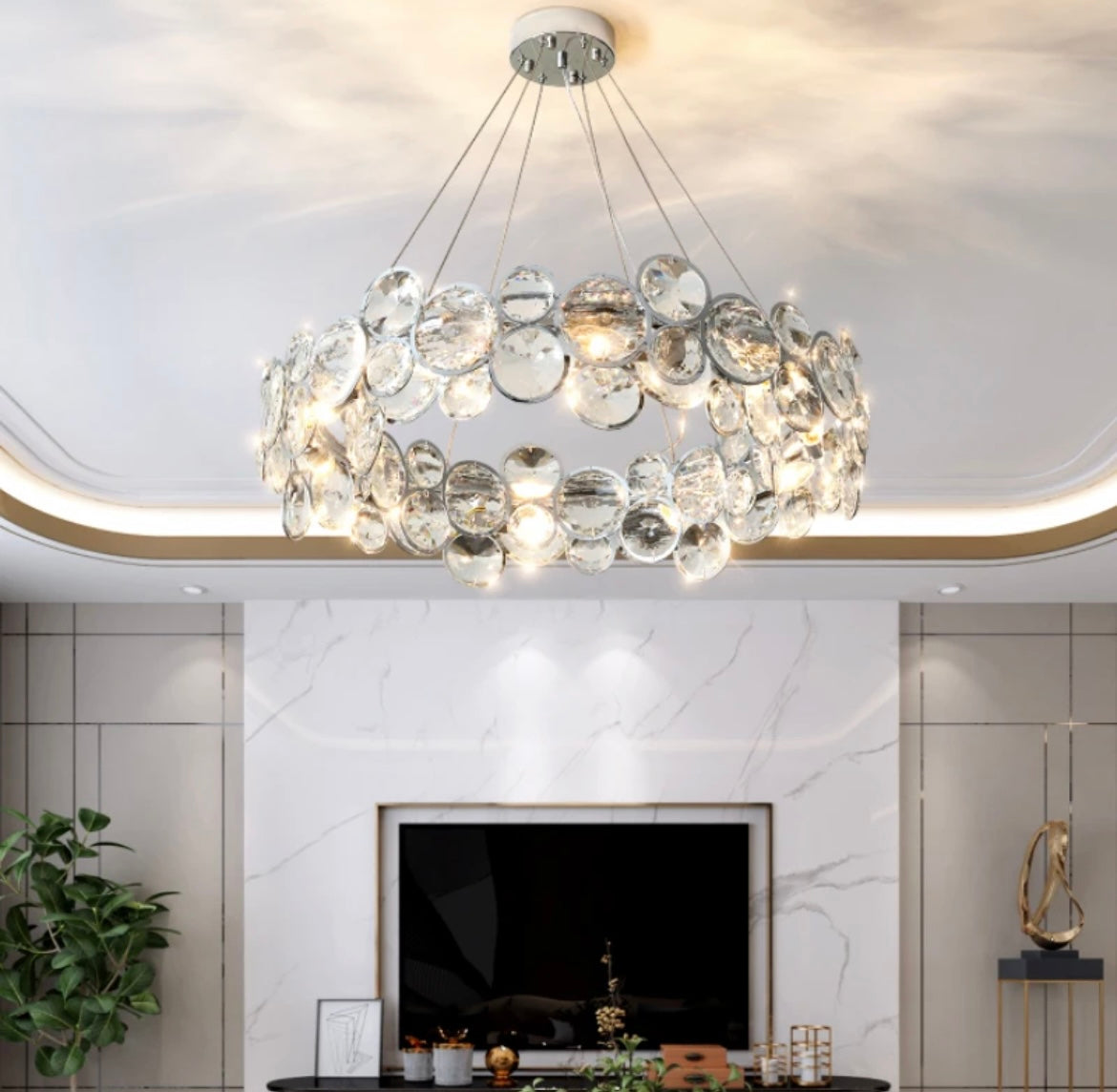 Ceiling Circular Modern K9 Crystal Chandelier