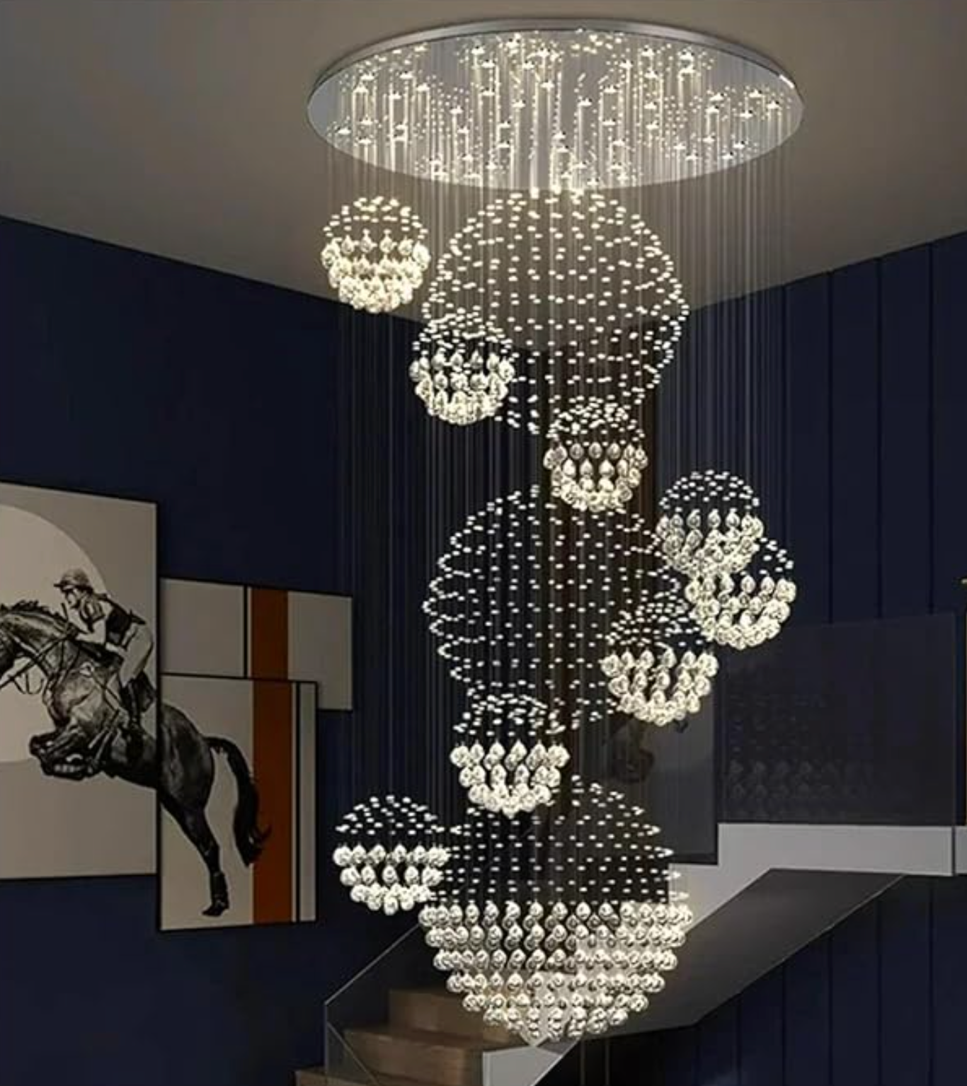 Crystal Droplet Staircase Light 