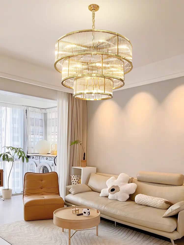 Circular Clear Glass Chandeliers