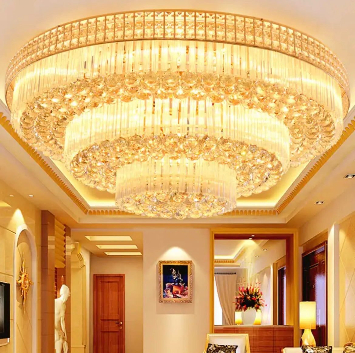 Circular Luxury Golden Chandelier