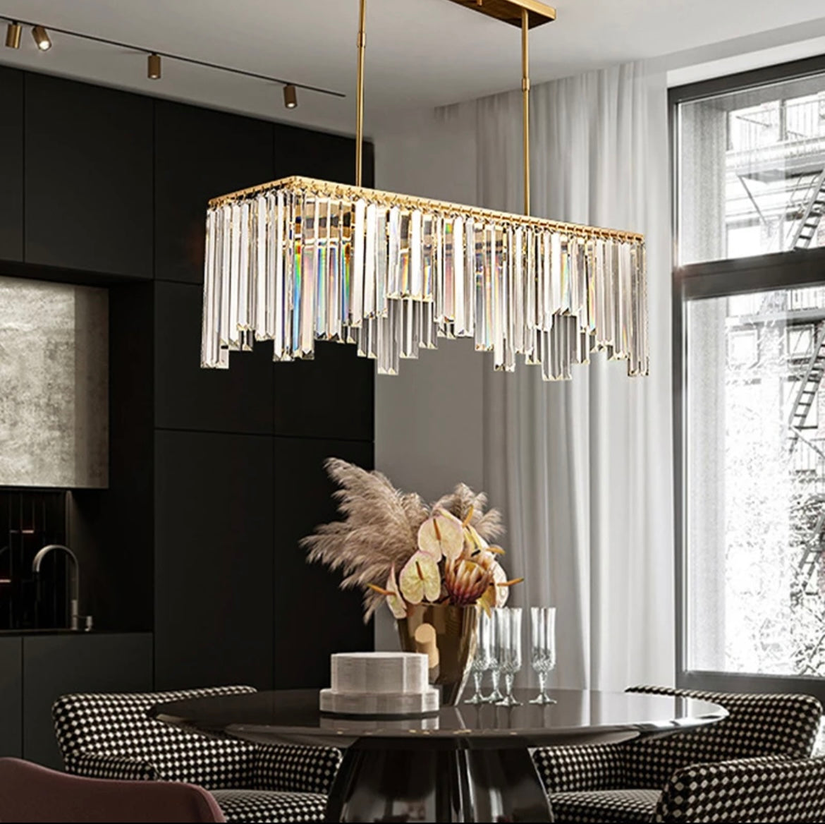 Clear Crystal Luxury Copper Chandelier