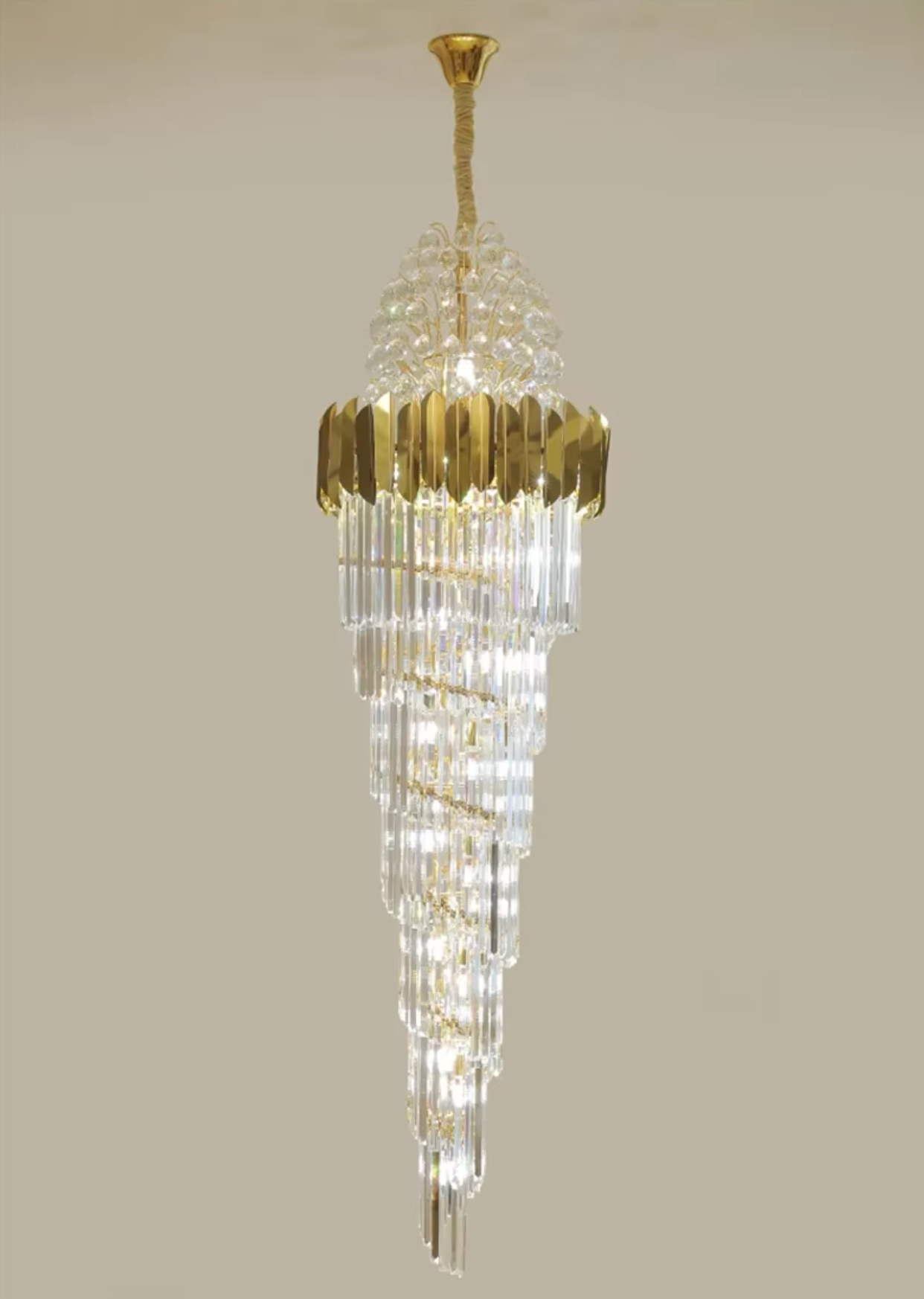 Gold Staircase chandelier 