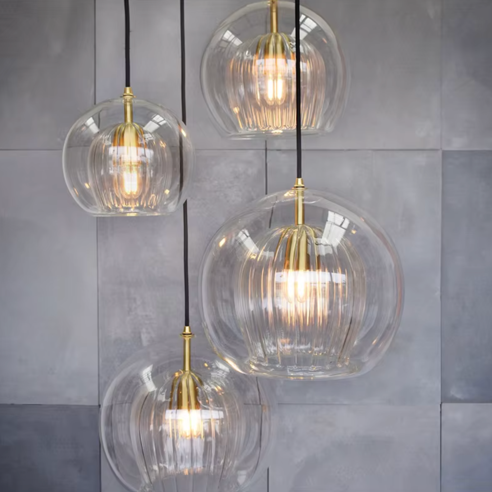 Hanging glass circle pendant light