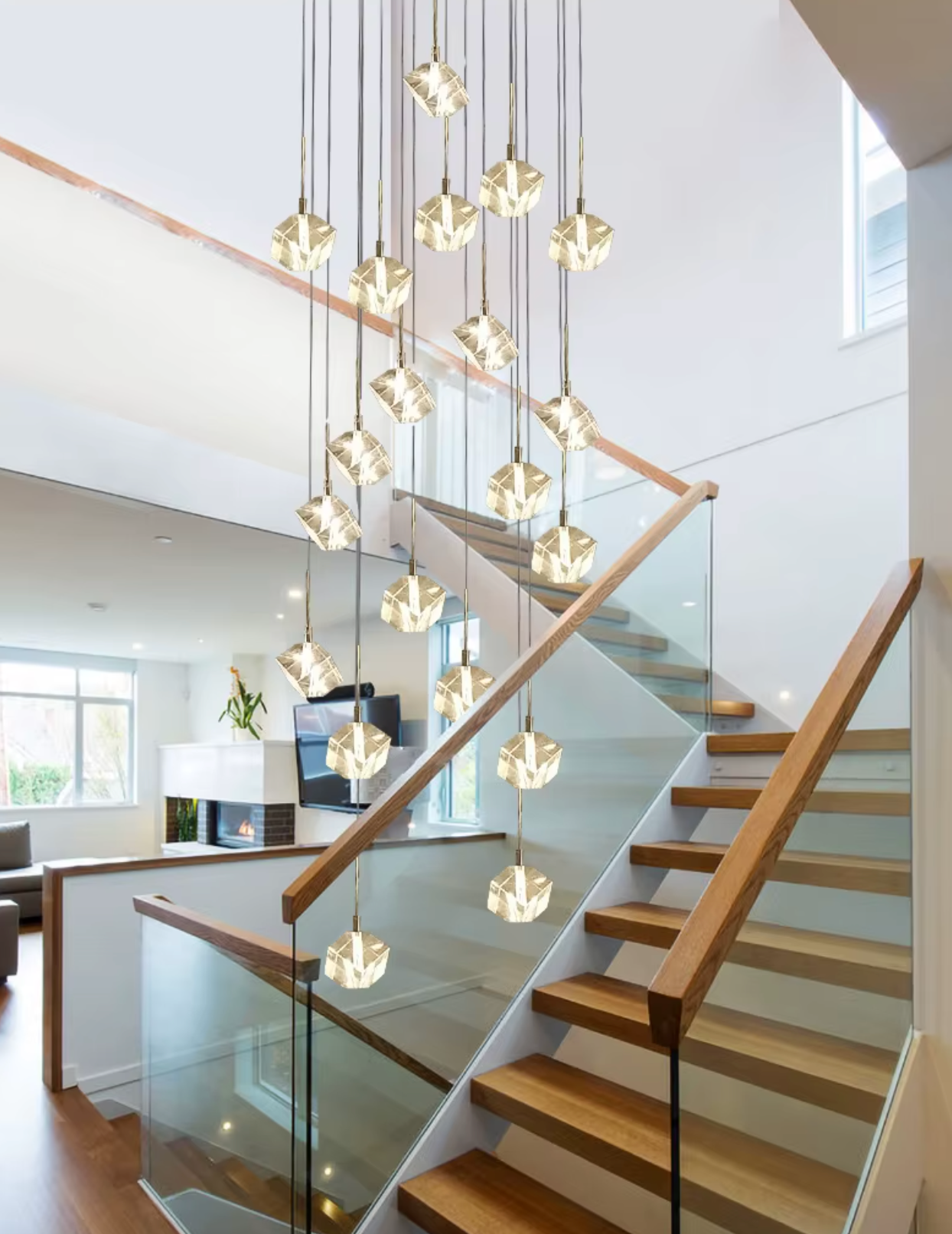 Hanging white lighting pendant 