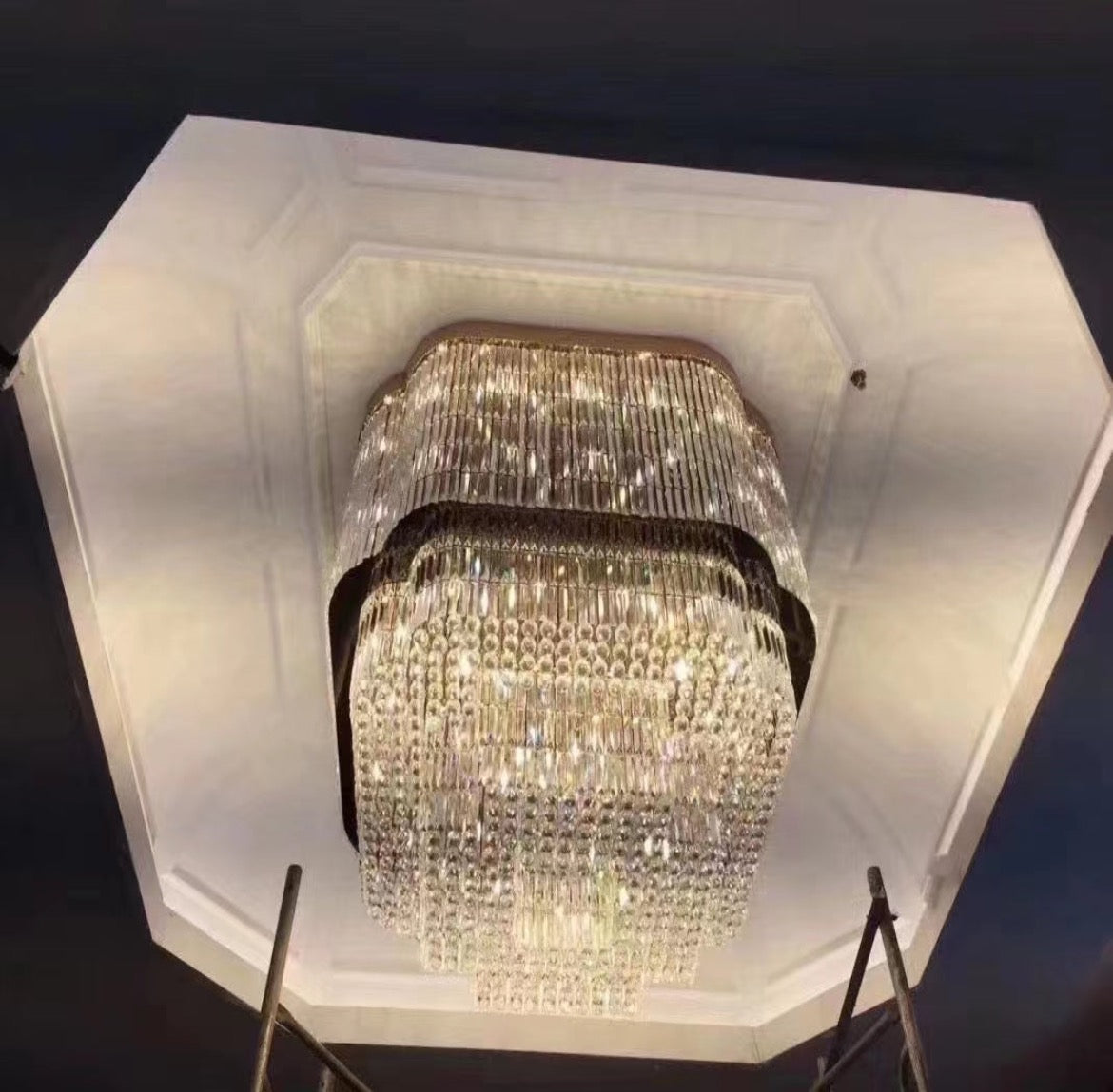 Commercial Crystal Black Band Droplet Lighting