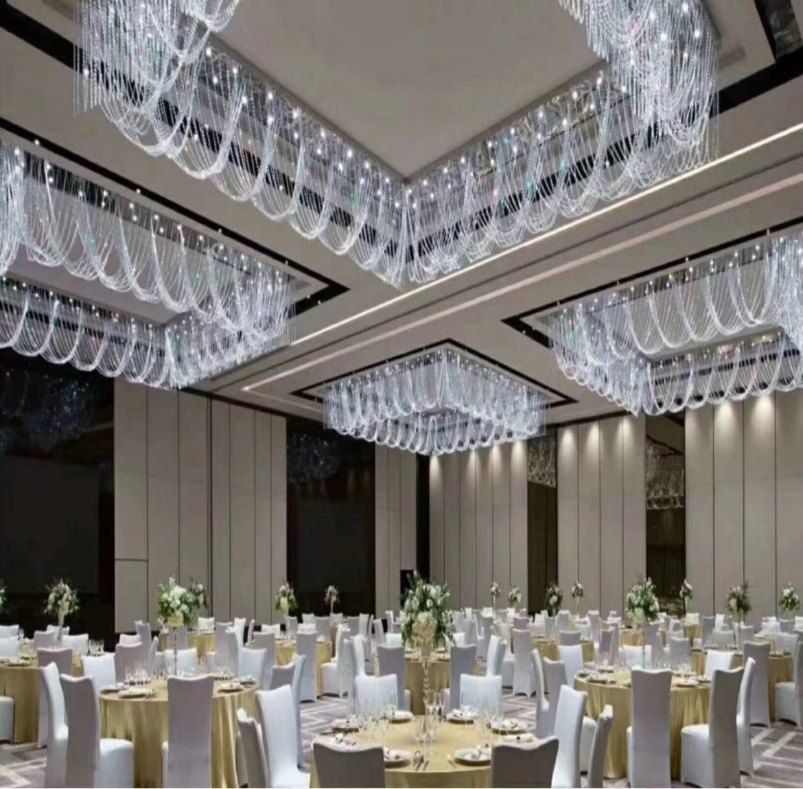 Commercial Crystal Ribbon Lighting