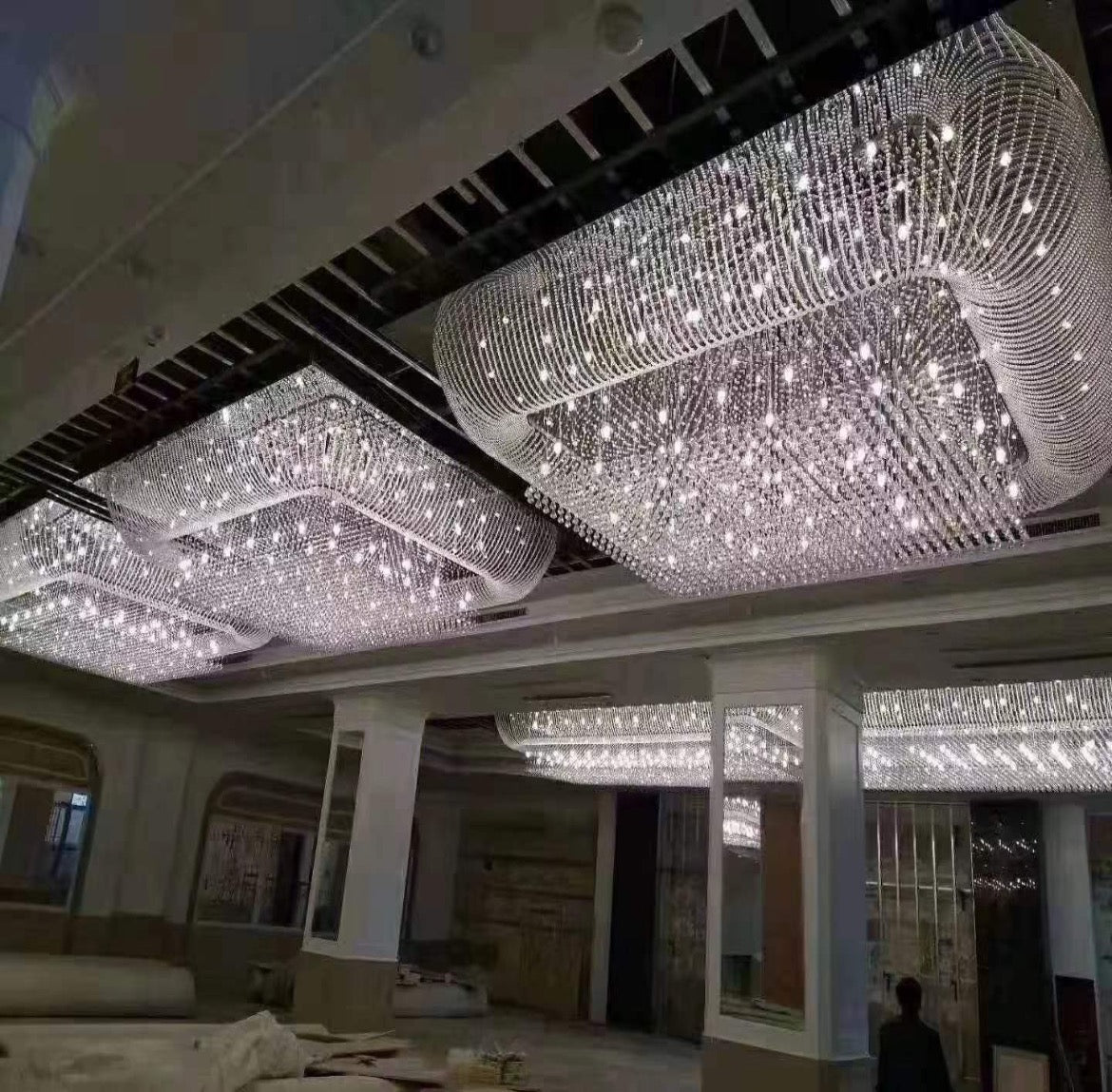 Commercial Loop Square Crystal Lighting