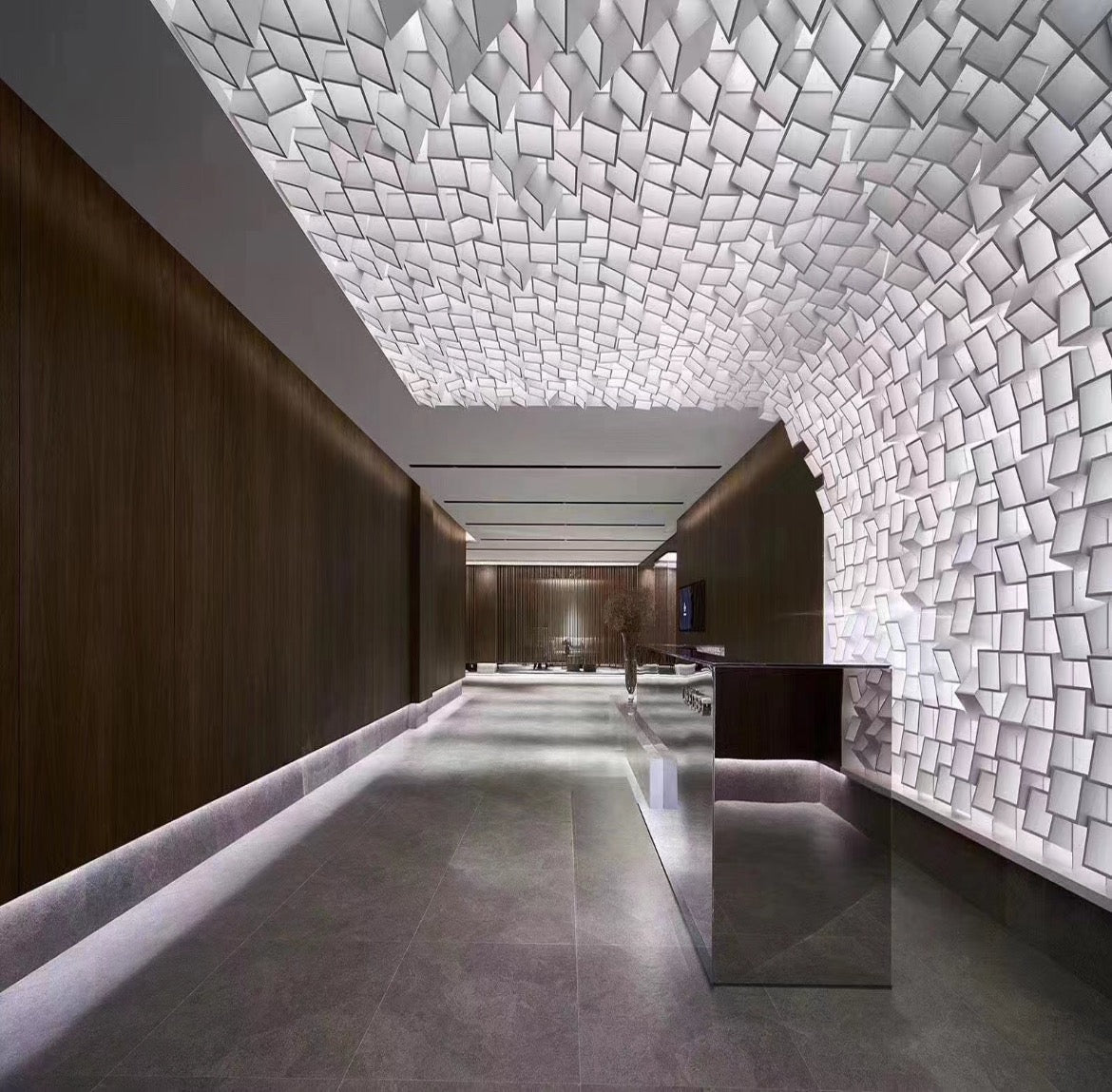 Commercial White Tiled Lighting