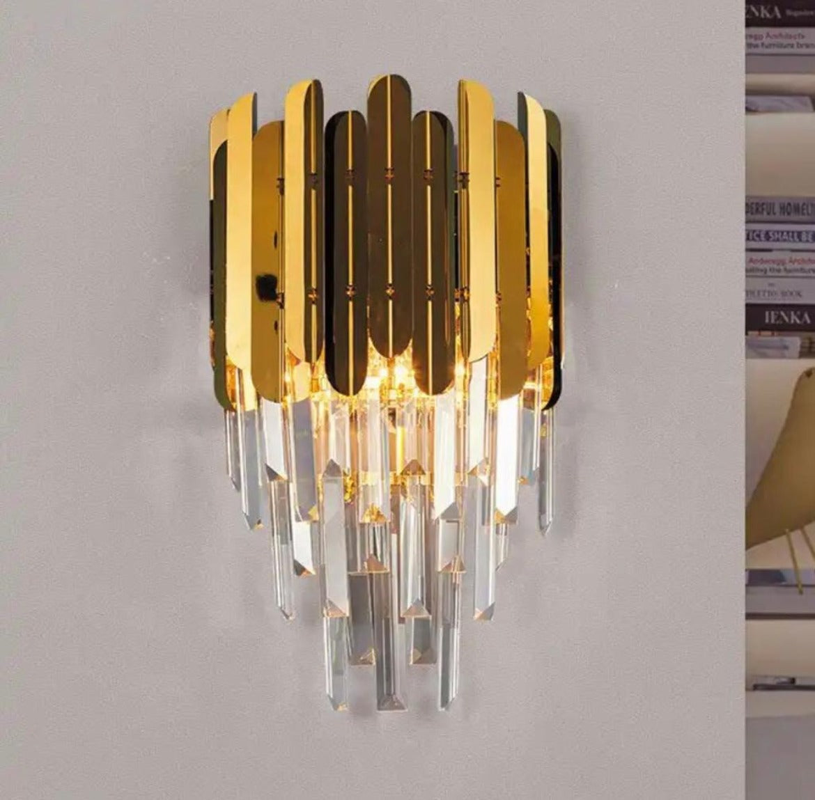 Gold And Crystal Wall Light