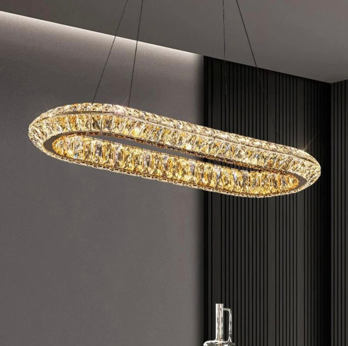 Designer Atmospheric Ring Crystal Chandelier