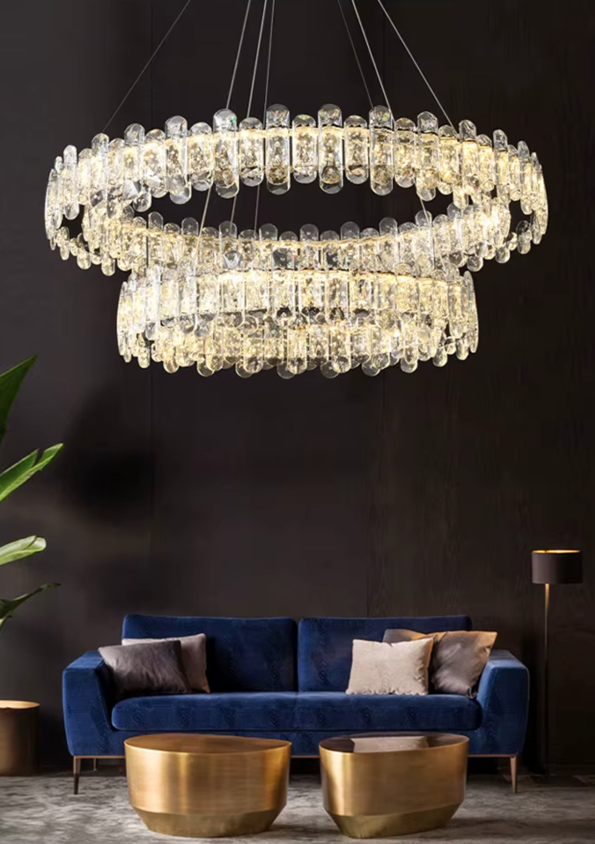 Detailed Crystal Ring Chandelier