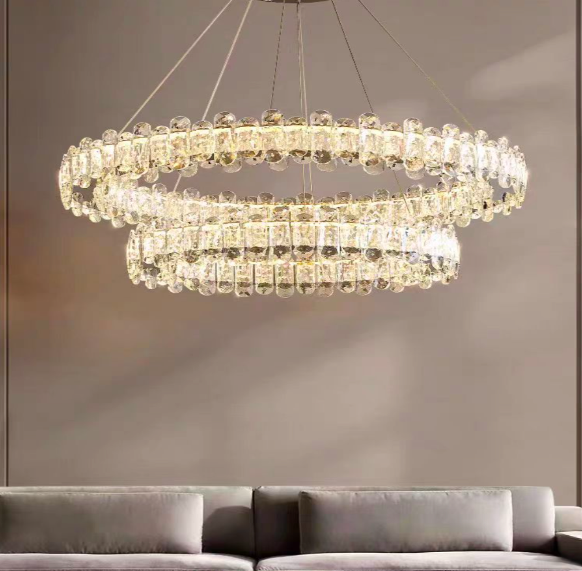 Detailed Crystal Ring Chandelier