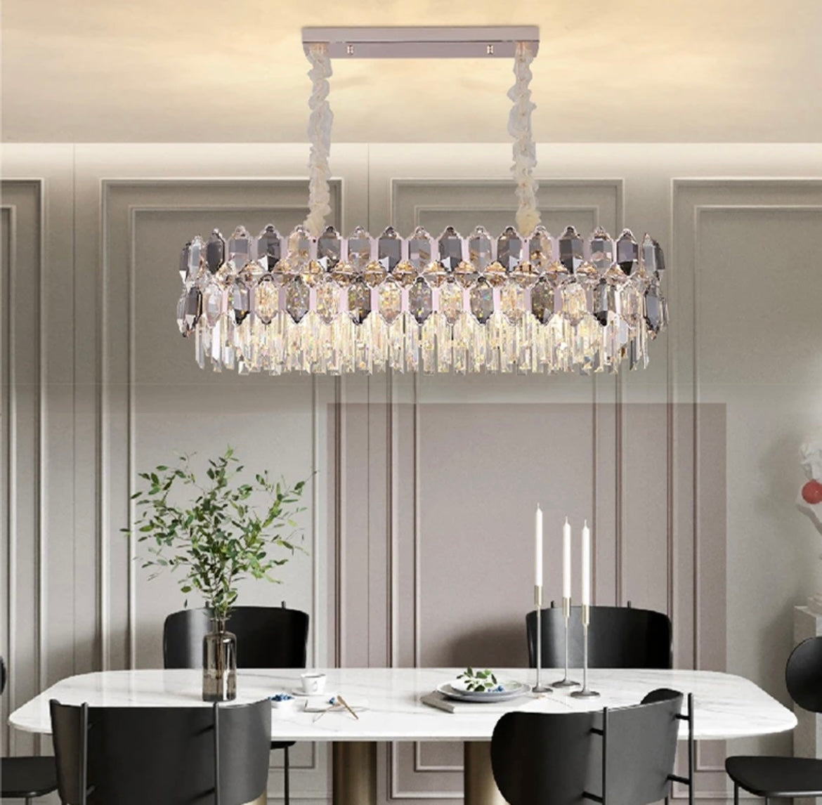 Dining Table Hanging Pendant Crystal Chandelier 