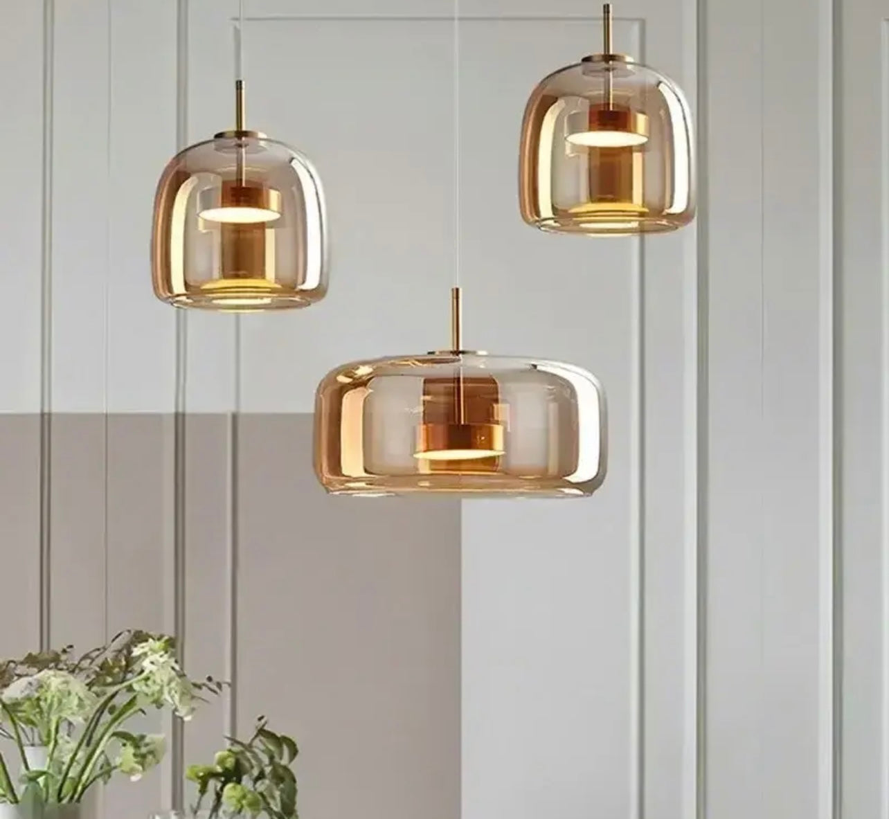 Domed Tint Glass Pendant Lights