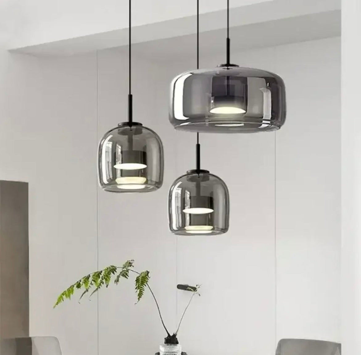 Domed Tinted Glass Pendant Lights