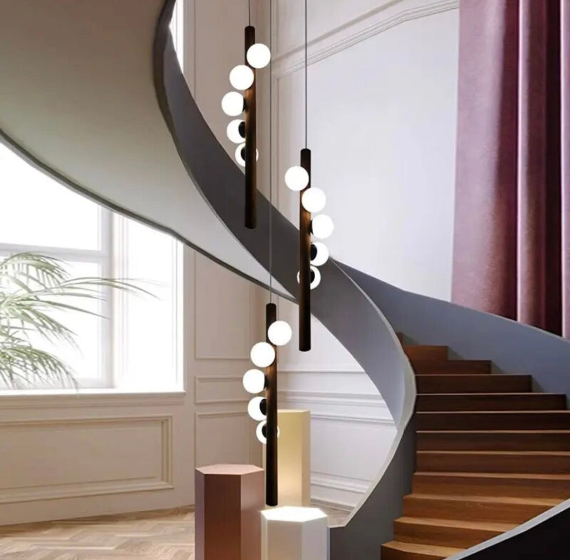 Hanging Spiral Ball Staircase Light