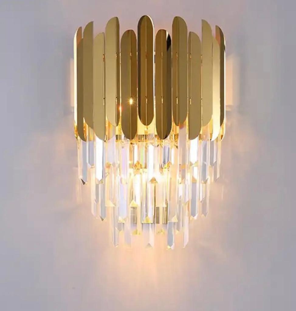 Gold And Crystal Wall Light