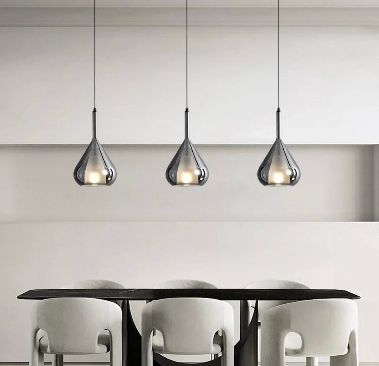 Chrome Teardrop Pendant Lamps