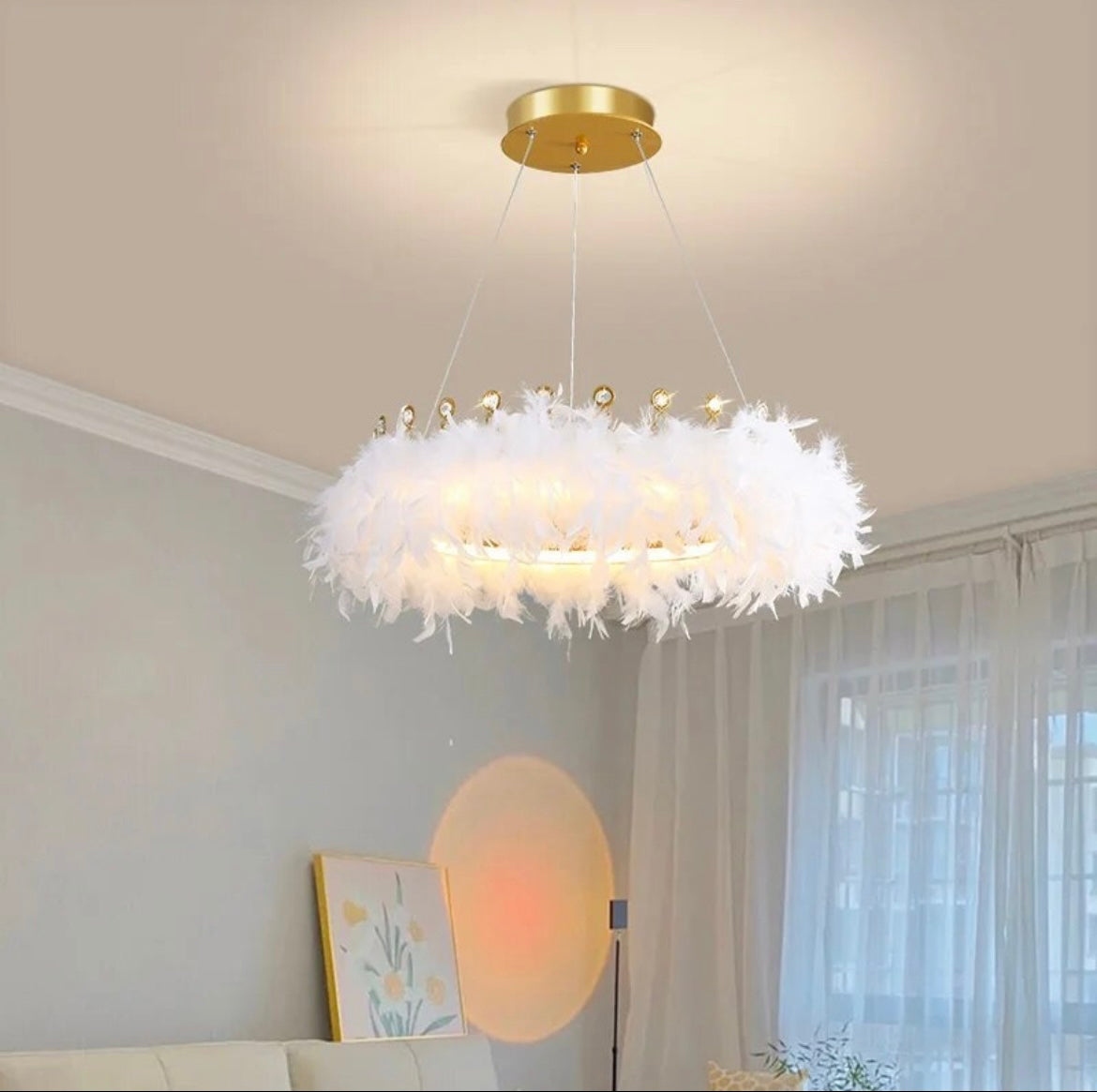 Feather Ring Halo Chandeliers