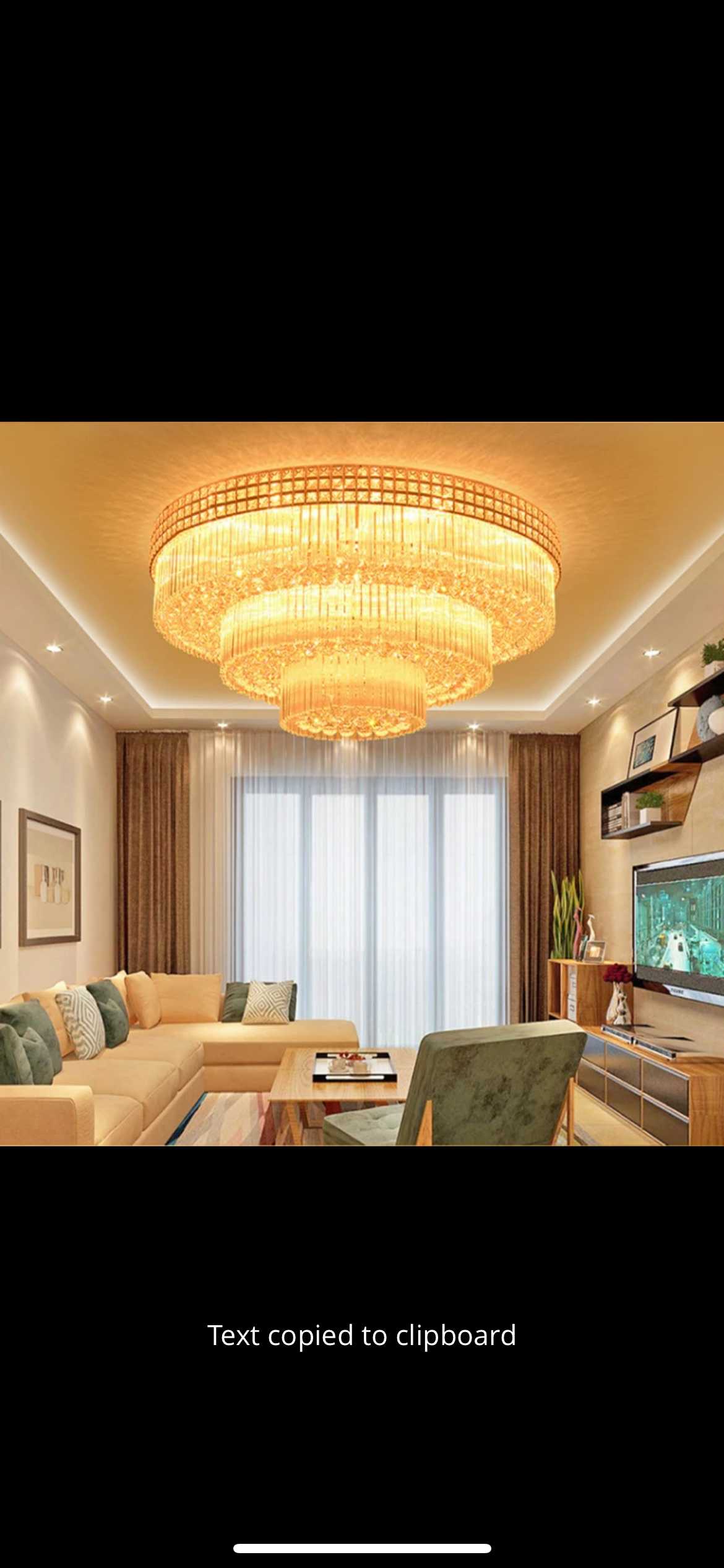 Flush Circular Luxury Golden Chandelier