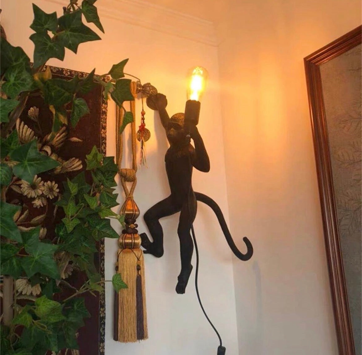 Hanging Monkey Wall Light