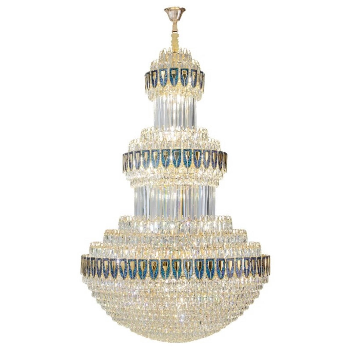 Blue Infused Round Villa Chandelier