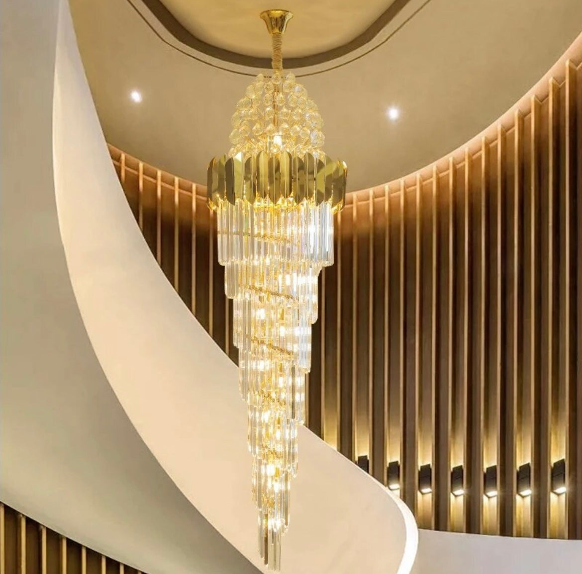 Luxury Exquisite Cone Staircase Chandelier