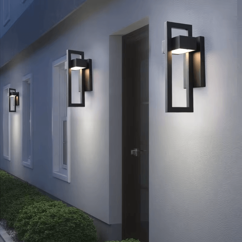 Geometric Outdoor Wall Light minimal black