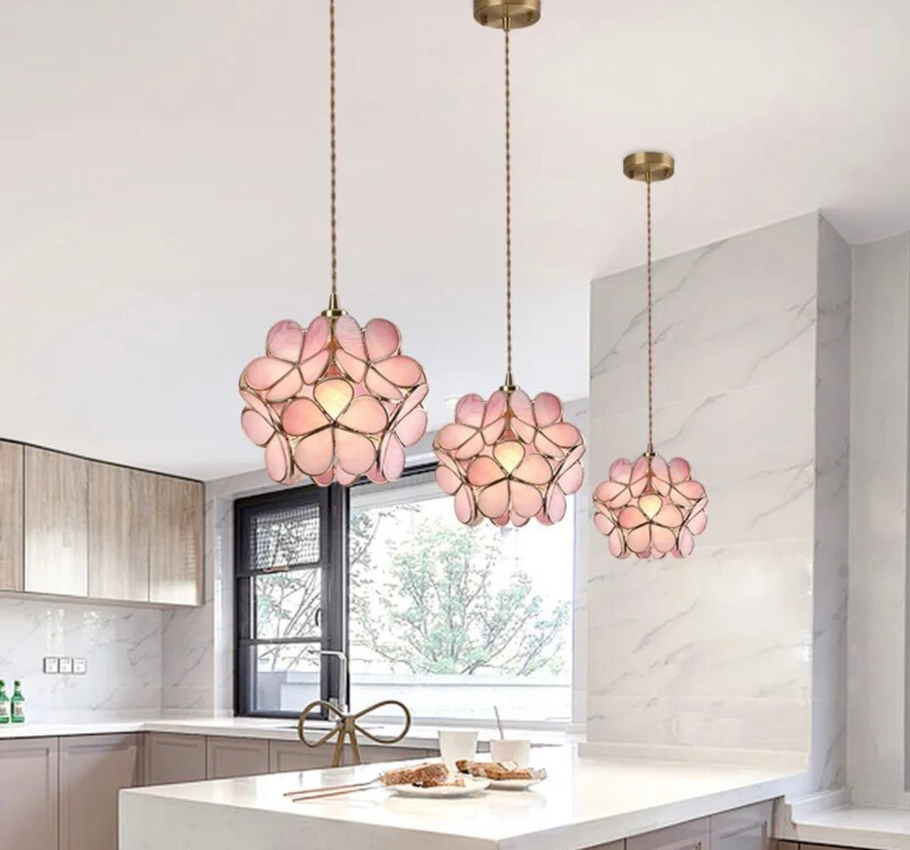 Glass Flower Pendant Lights