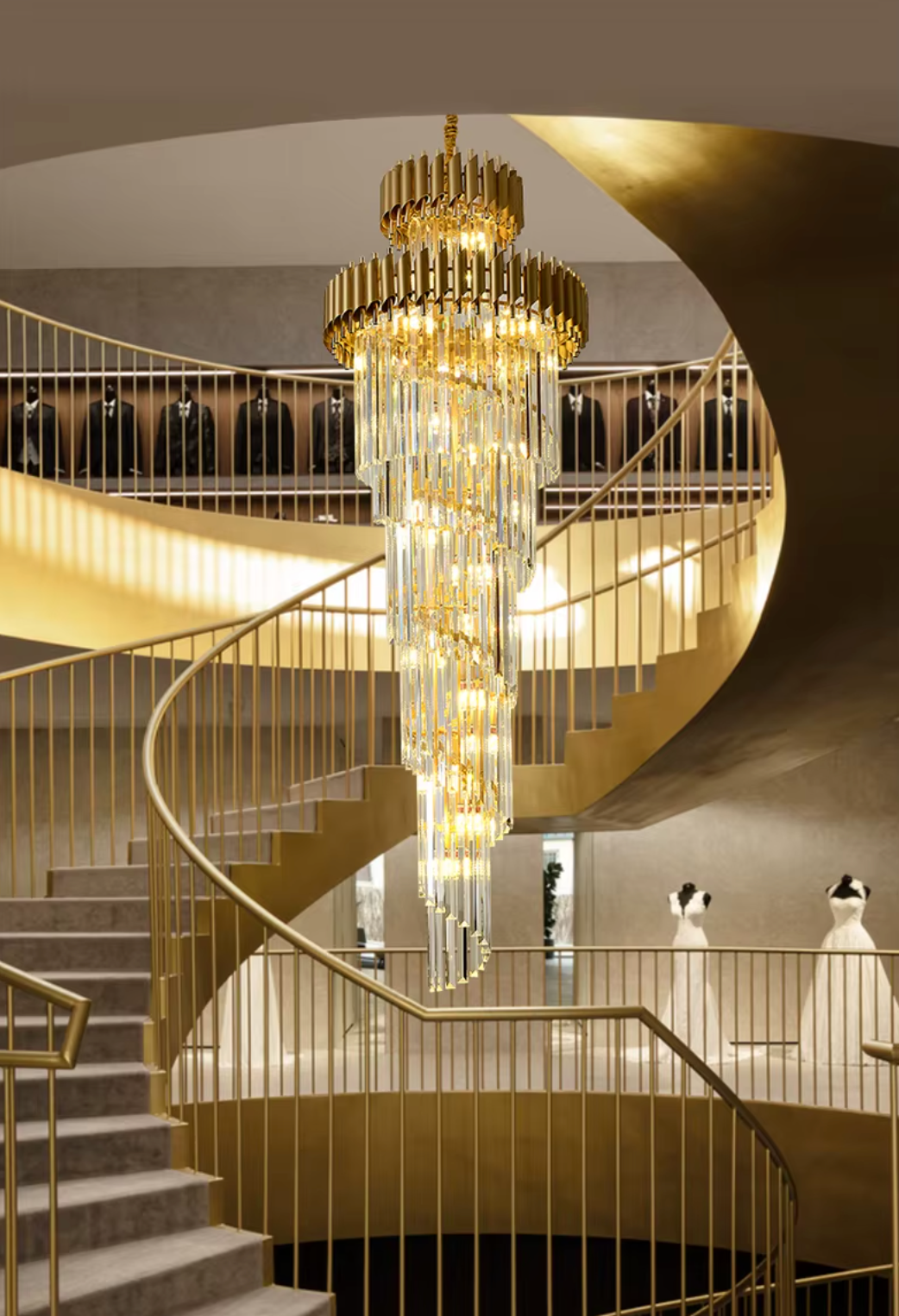 Gold Chandelier for the staircase