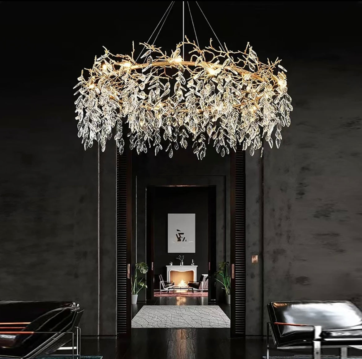 Gold Luxury Crystal Hanging Pendant Light