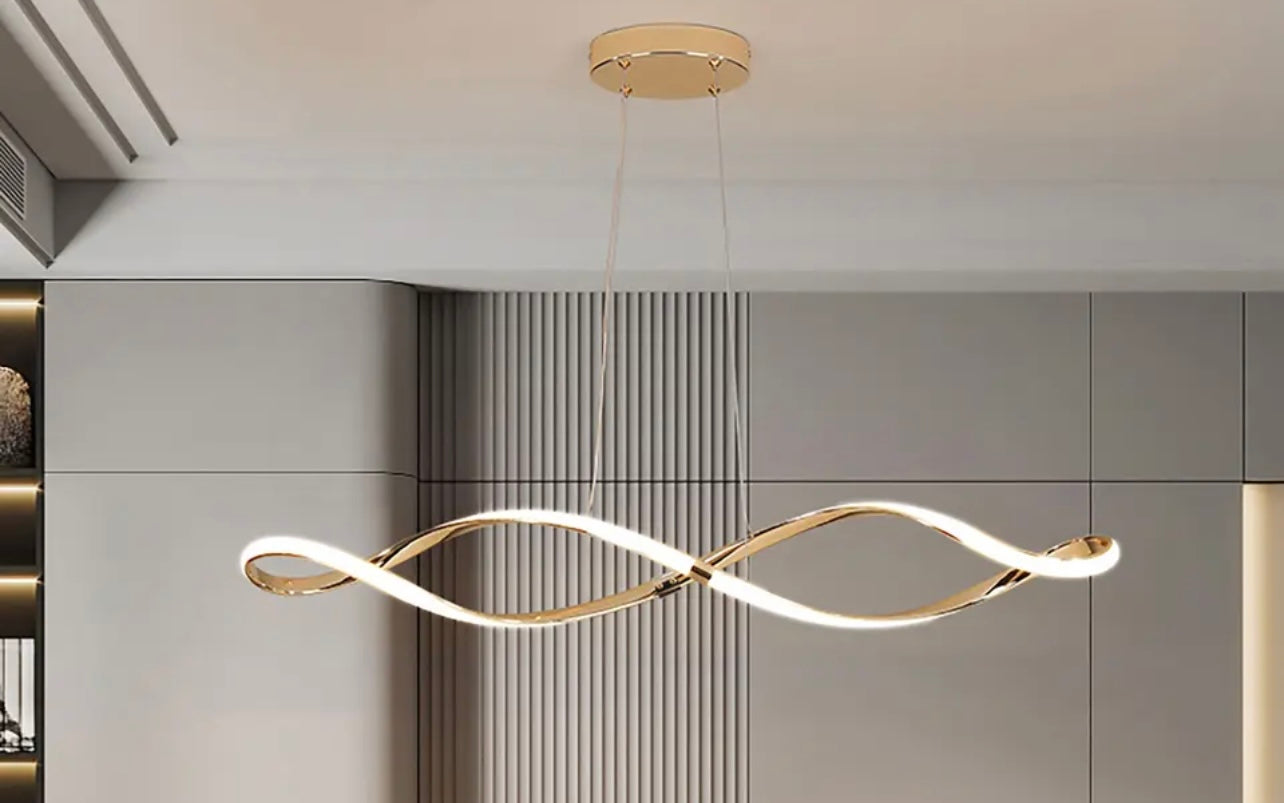 Gold Modern Twisted Pendant Lighting