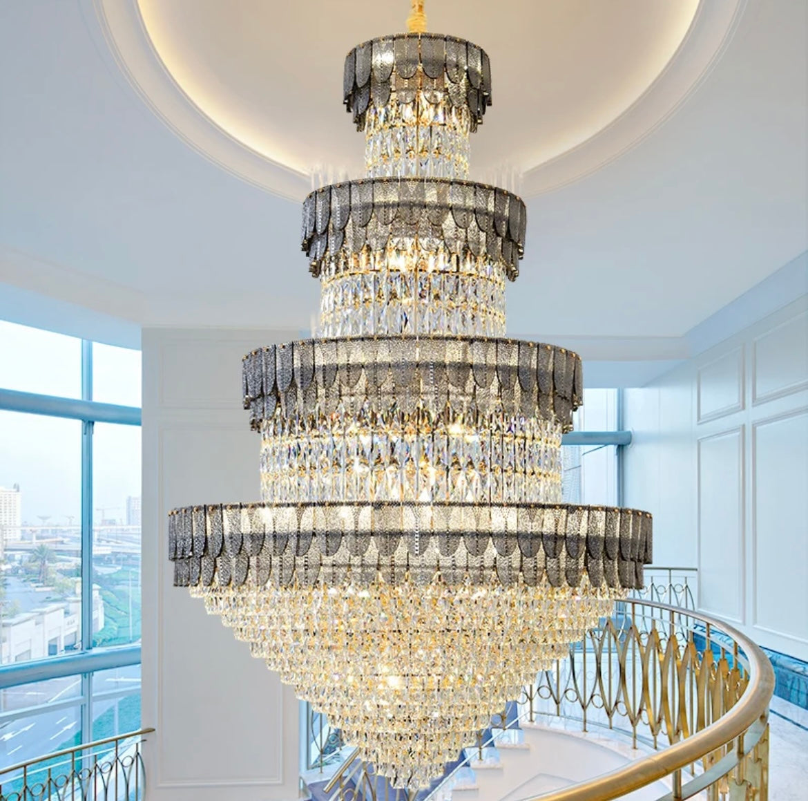 Grand staircase chandelier for large staircases 