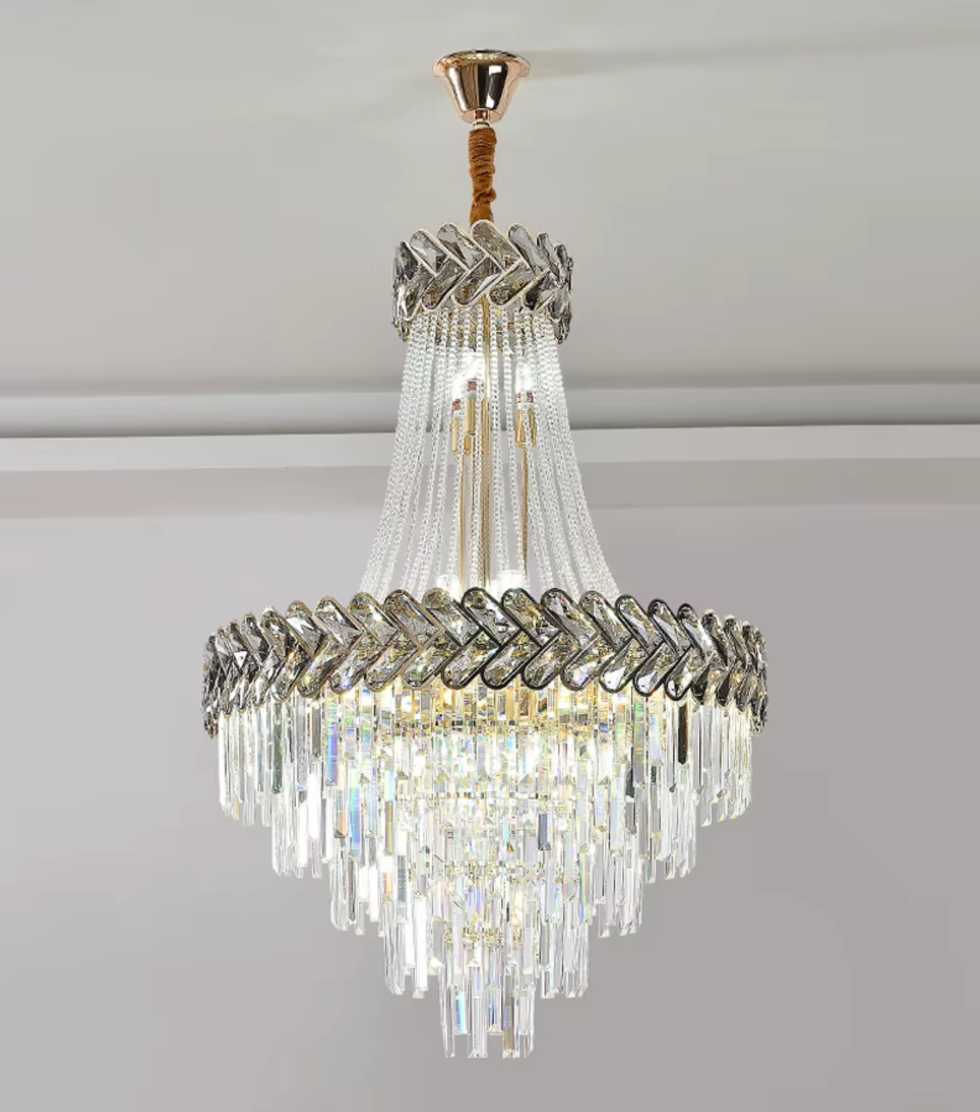 Modern grey crystal chandelier 